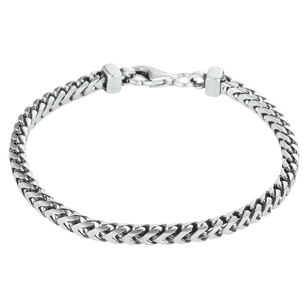 Fantasy Collection Armband oxi gourmette 3,7 mm zilver geoxideerd