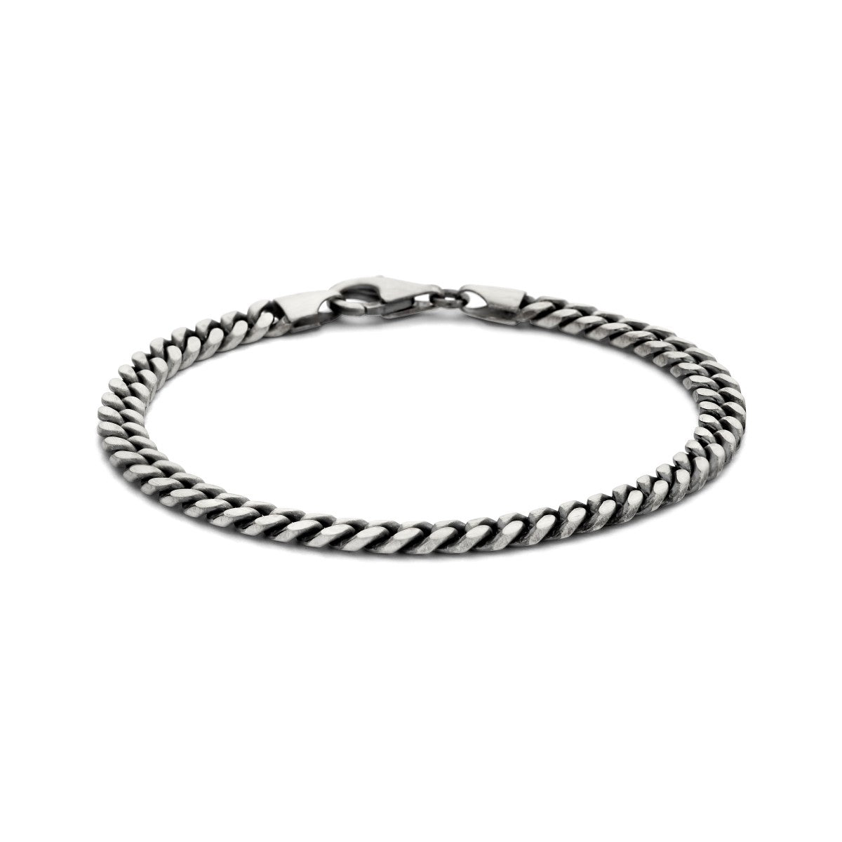Fantasy Collection Armband gourmette 6 zijdes geslepen oxi 5,0 mm zilver geoxideerd