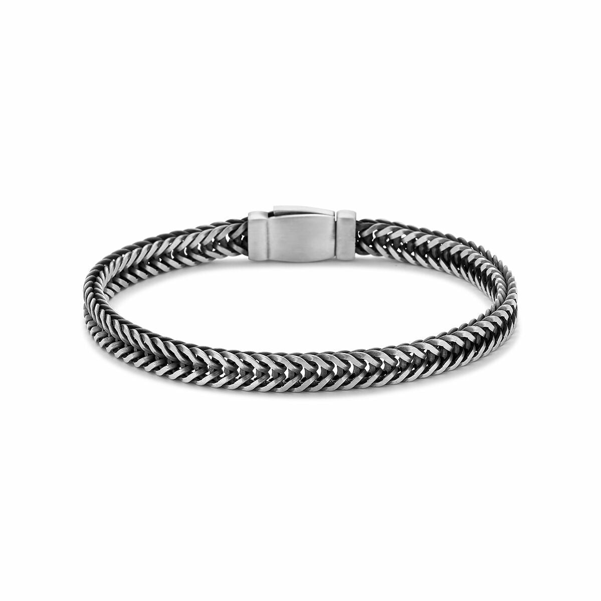 Fantasy Collection Armband oxi vossestaart 6,4 mm zilver geoxideerd