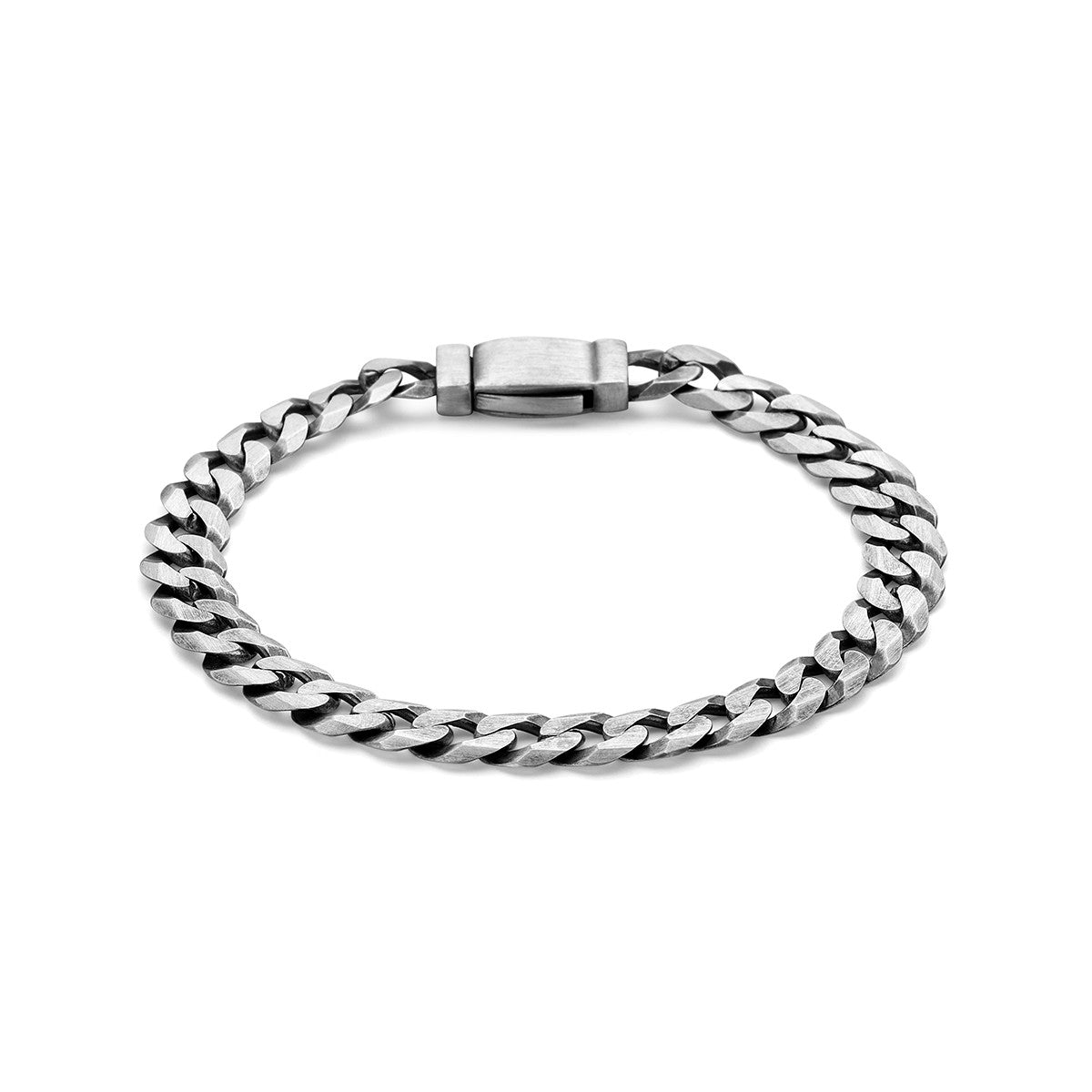 Fantasy Collection Armband gourmette 8 zijdes geslepen 8,2 mm zilver geoxideerd