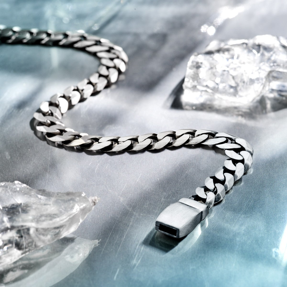 Fantasy Collection Armband gourmette 8 zijdes geslepen 8,2 mm zilver geoxideerd
