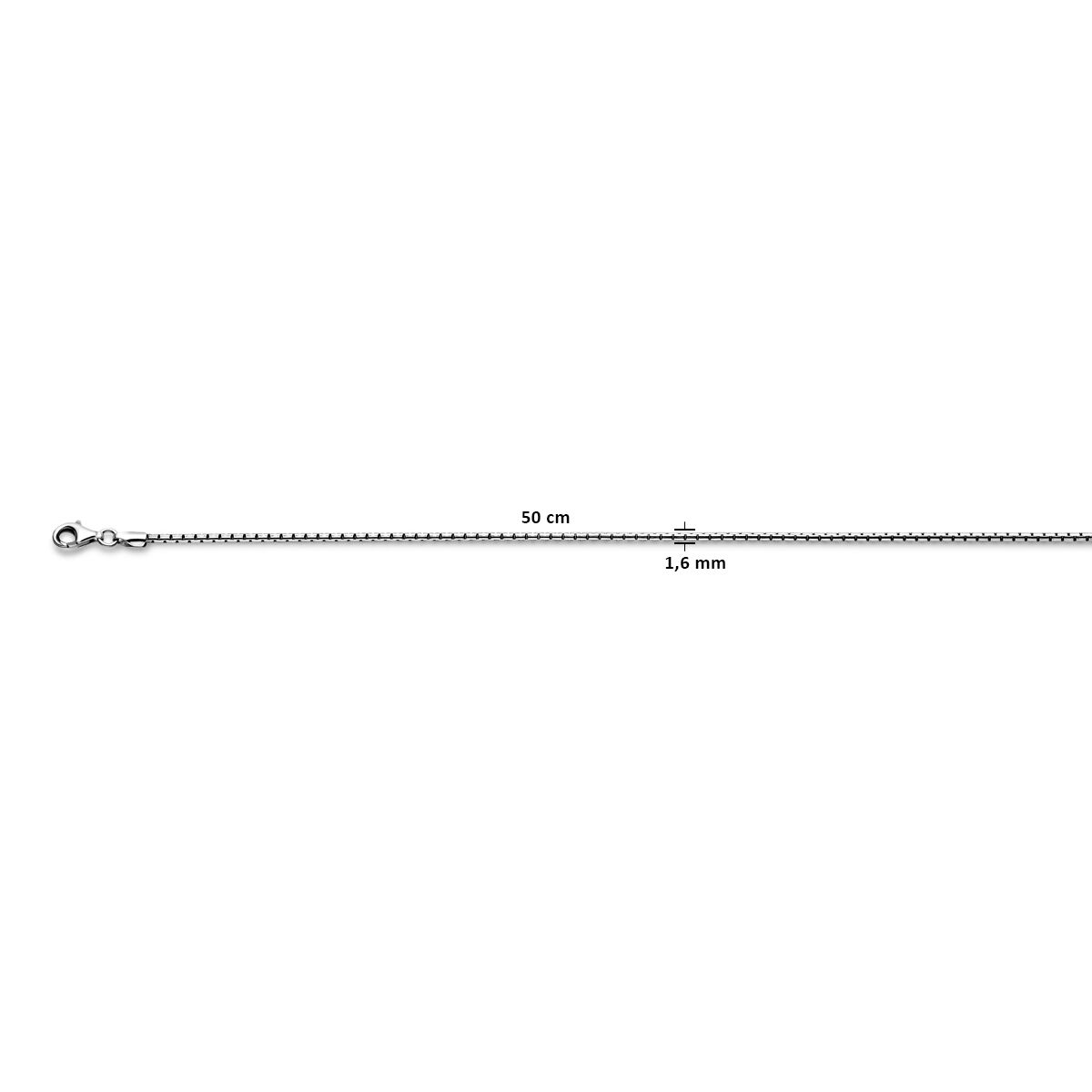 Fantasy Collection Collier venetiaans 1.6 mm zilver geoxideerd