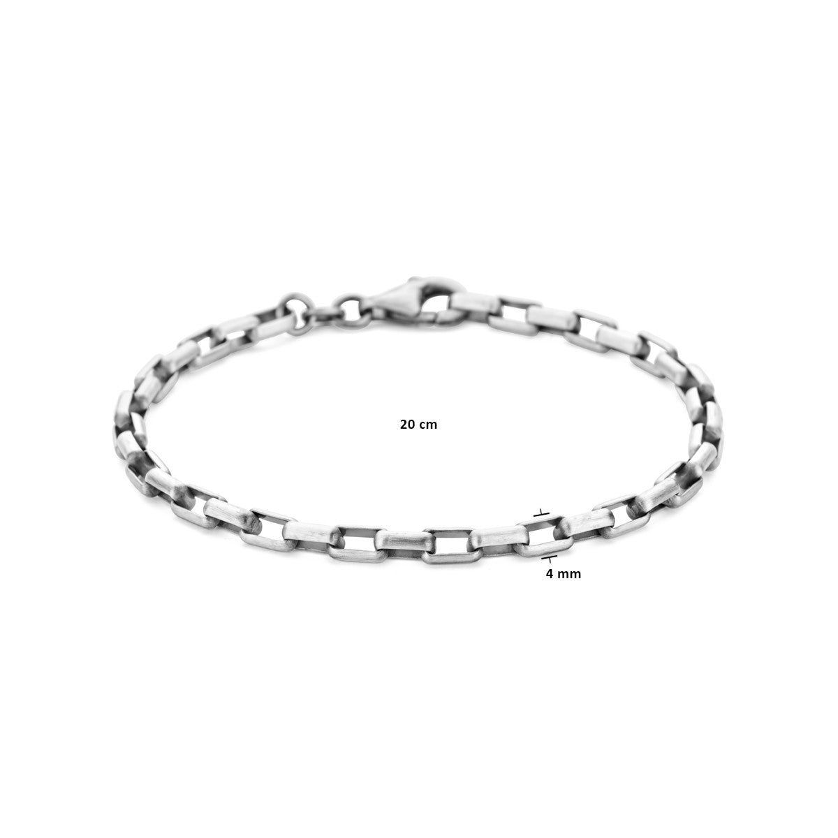 Zilver Geoxideerd Armband Oxi 4,0 mm 1101818 - PansiteNederland.nl