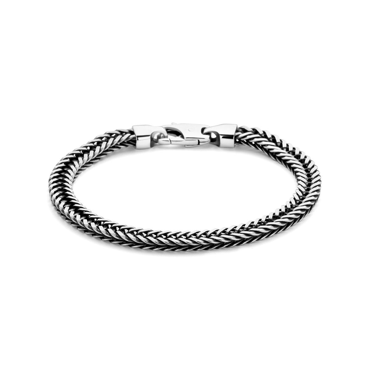 Fantasy Collection Armband oxi vossestaart 6,5 mm zilver geoxideerd