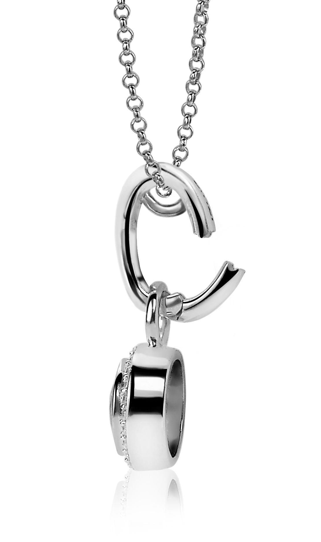 ZINZI Zilveren Hanger met Witte Zirkonia - ZIH2CH