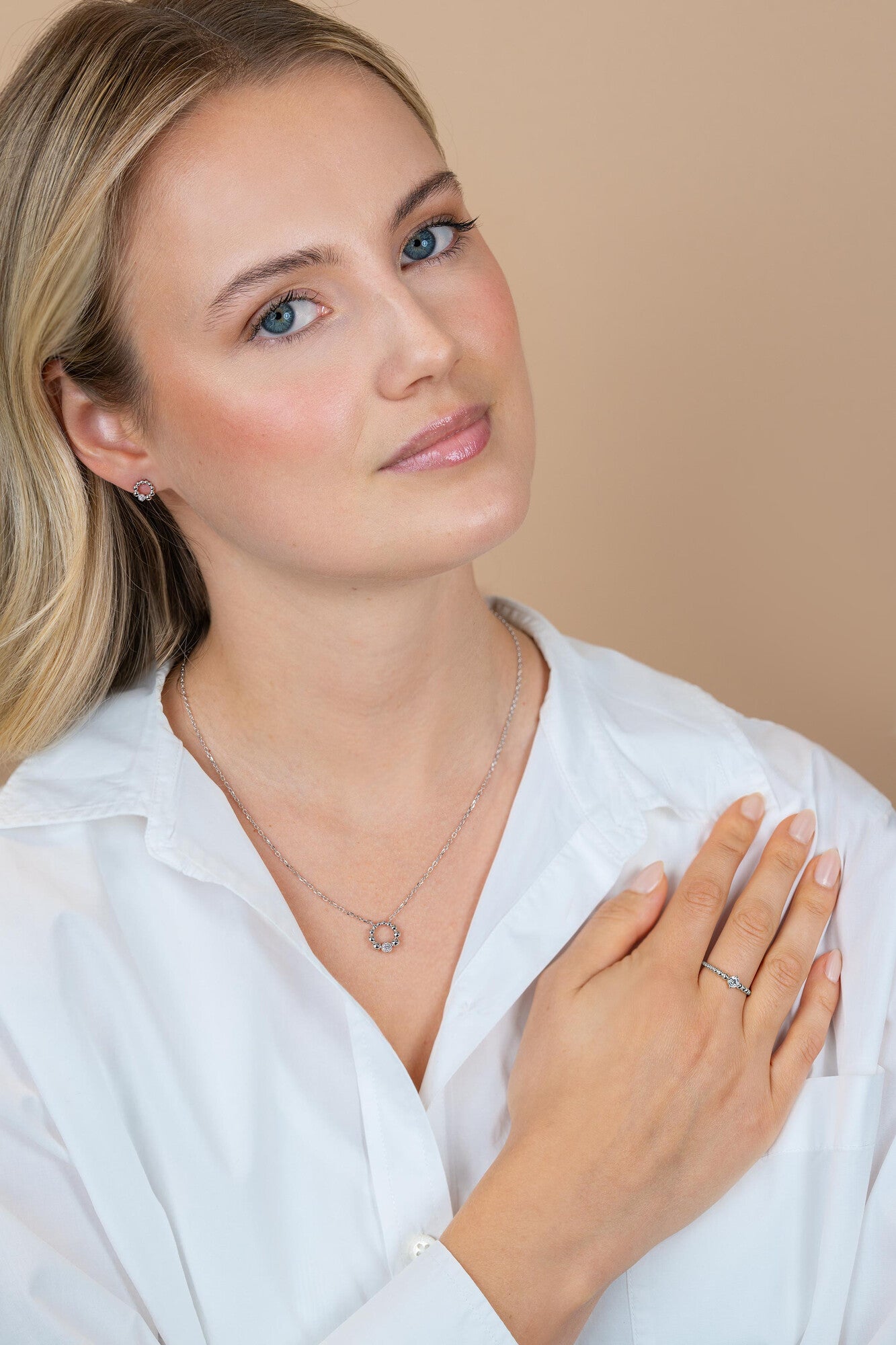 ZINZI Zilveren Ketting met Witte Zirkonia ZIC2817