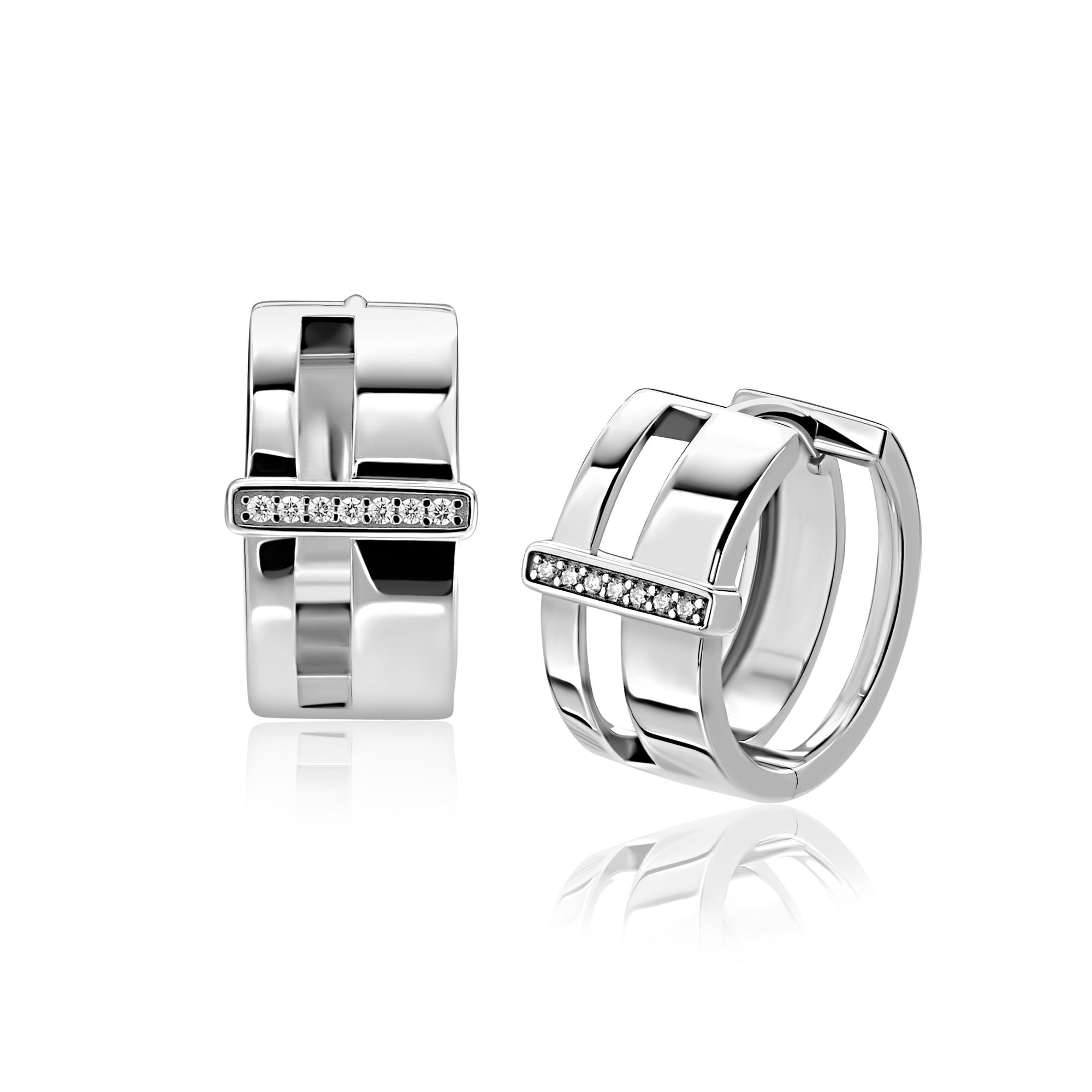 ZINZI zilveren oorringen met luxe scharniersluiting 17mm ZIO2728 - PansiteNederland.nl