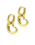 ZINZI gold plated zilveren oorbedels open hartvorm 14mm ZICH2718G (zonder oorringen) - PansiteNederland.nl
