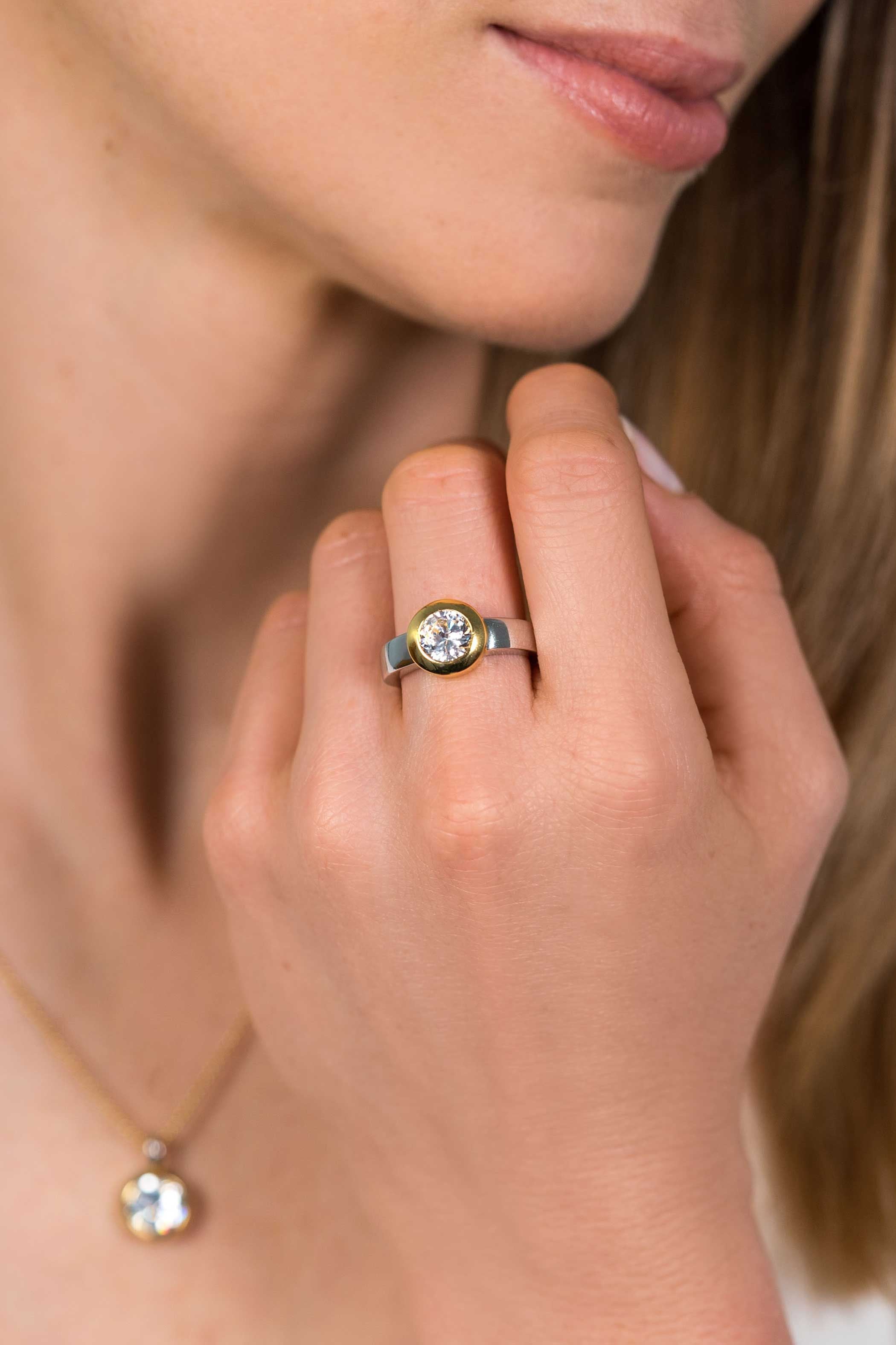 ZINZI Verguld Zilveren Ring ZIR2 geel