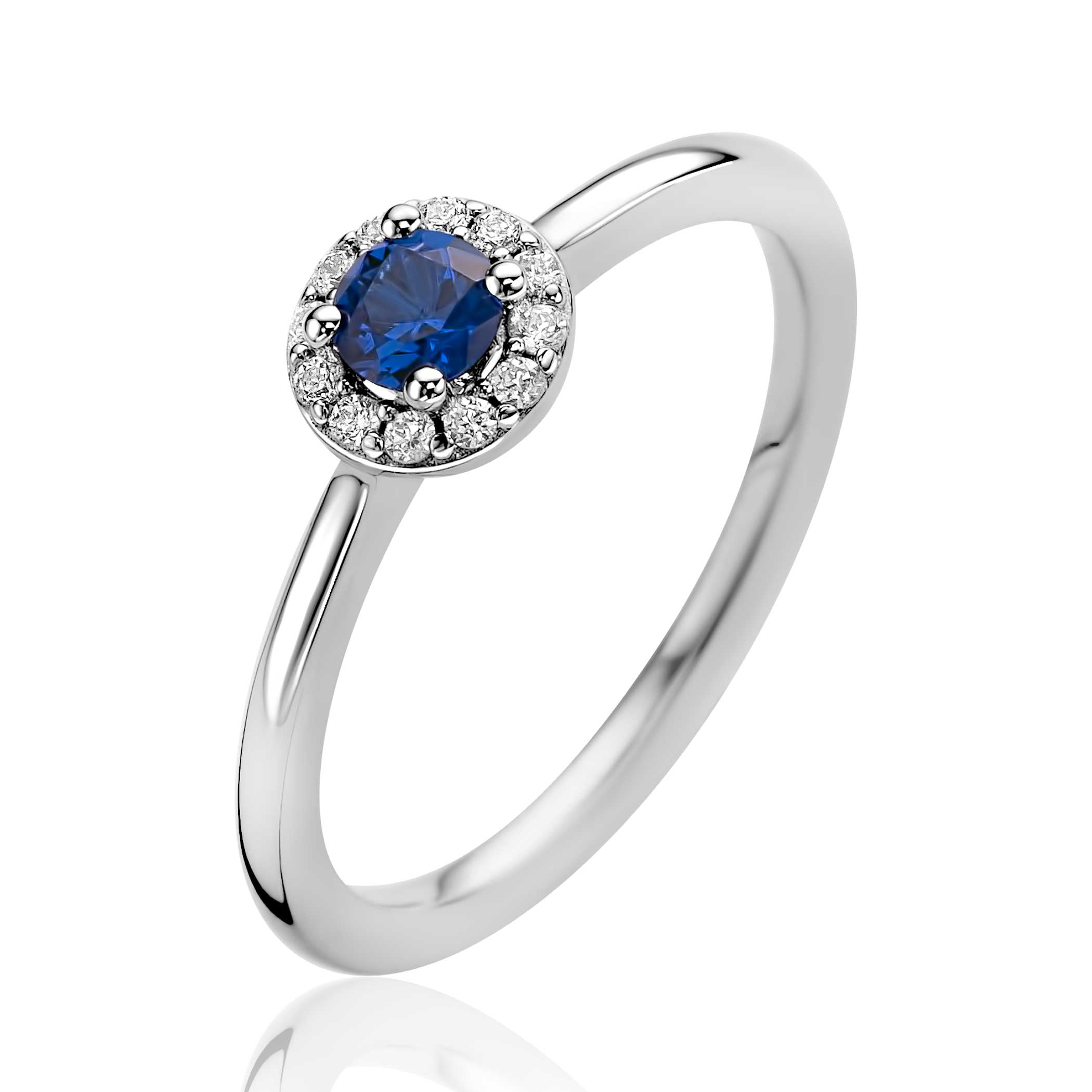 ZINZI Zilveren Ring met Zirkonia en Kleursteen - ZIR2697B