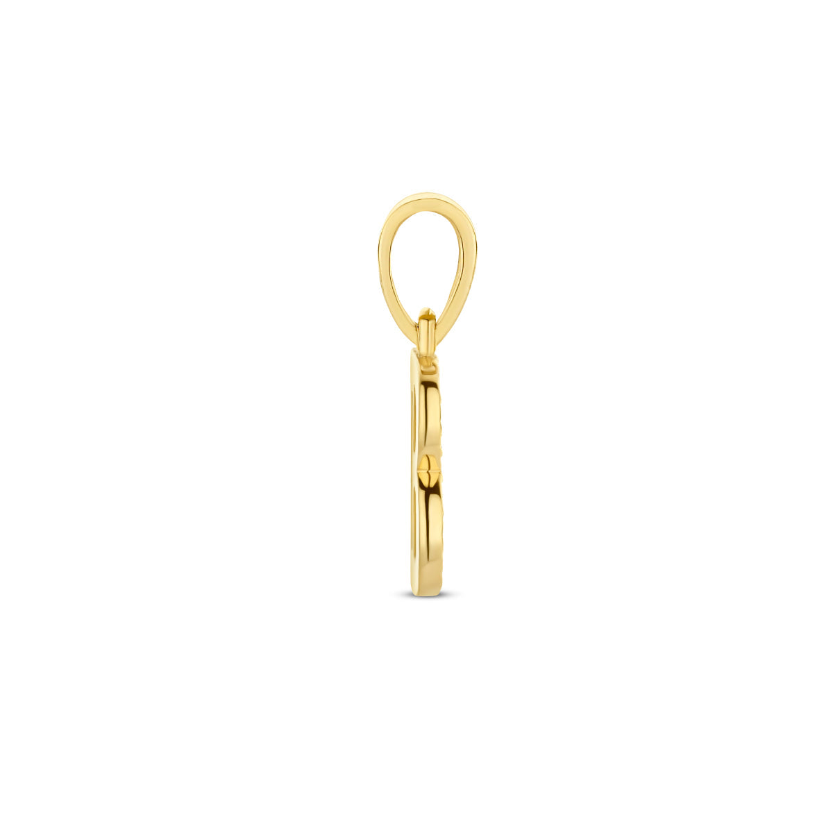 Hanger letter B zirkonia 14 mm 14K geelgoud #Letter_B