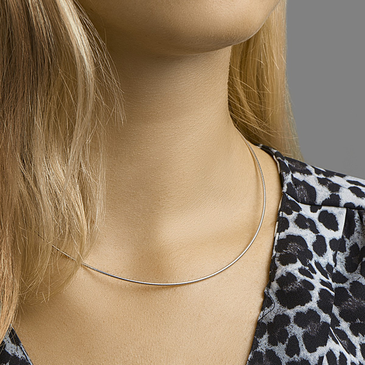 Fantasy Collection Collier omega rond 1,4 mm zilver