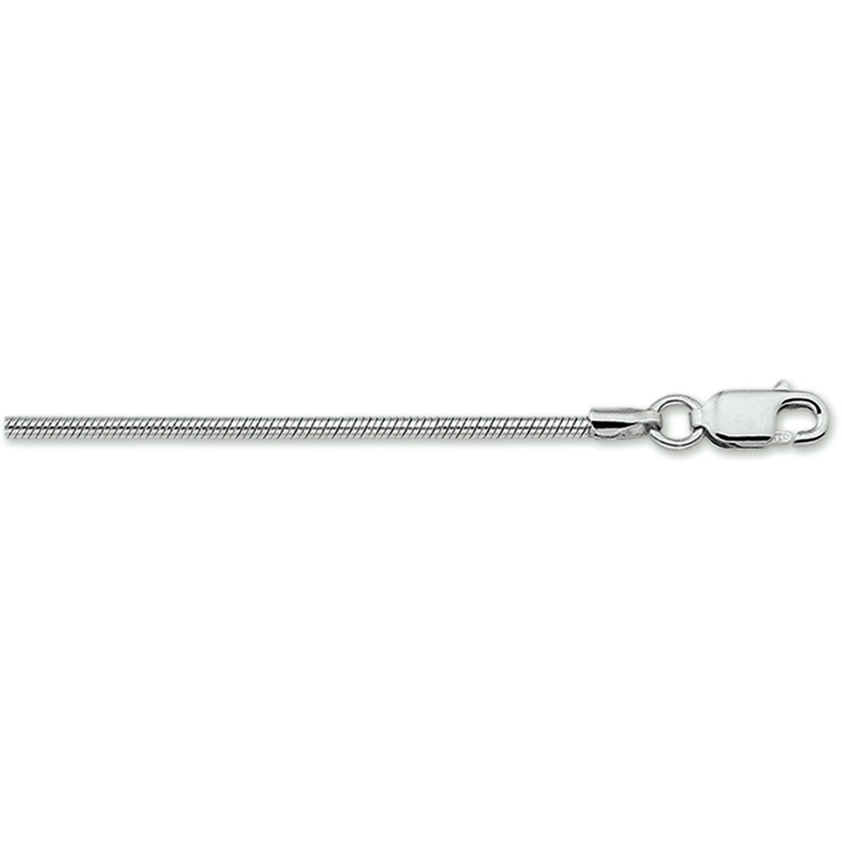 Fantasy Collection Slang rond 1,6 mm zilver halsketting