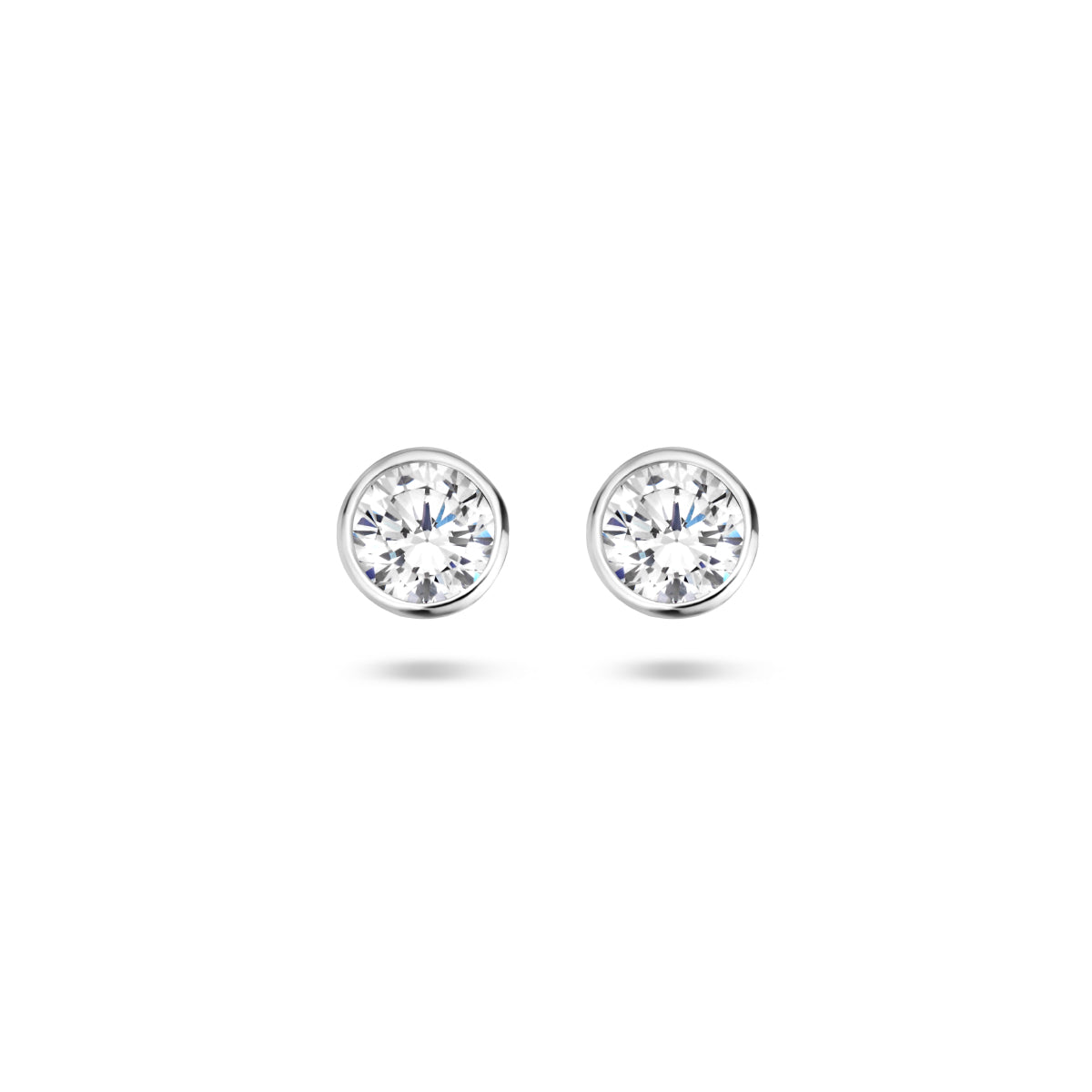 Oorknoppen zirkonia zetkast zilver gerhodineerd 5,5 mm #Diameter steen (mm)_5.5