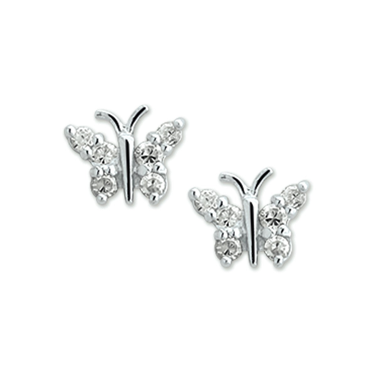 Fantasy Collection Oorbellen vlinder zirkonia zilver