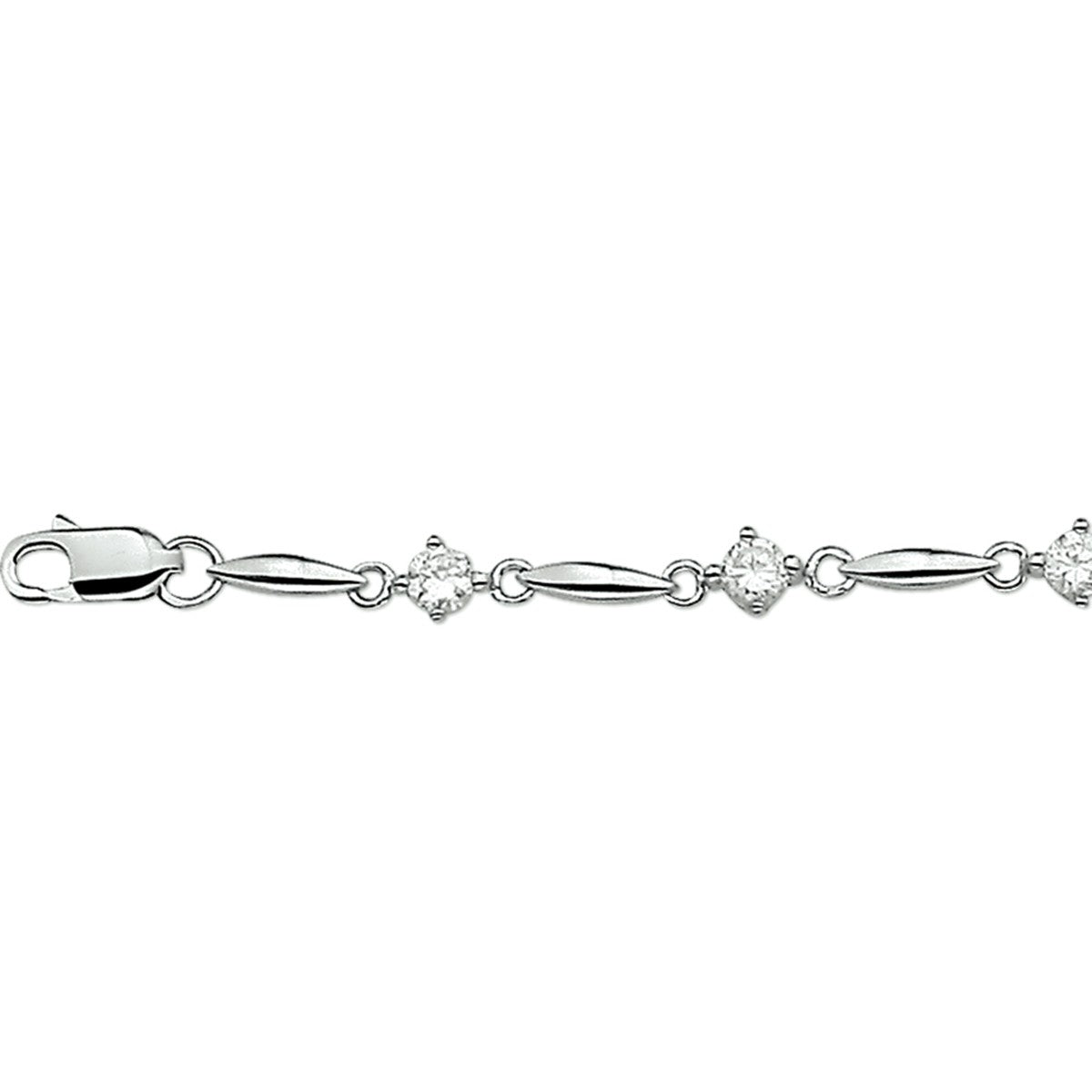 Fantasy Collection Armband zirkonia 5,0 mm 18,5 cm zilver