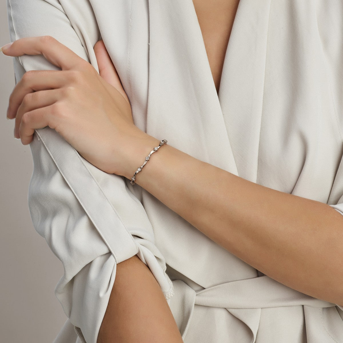 Zilver Gerhodineerd Armband Zirkonia 5,0 Mm 18,5 Cm 1301394 - PansiteNederland.nl