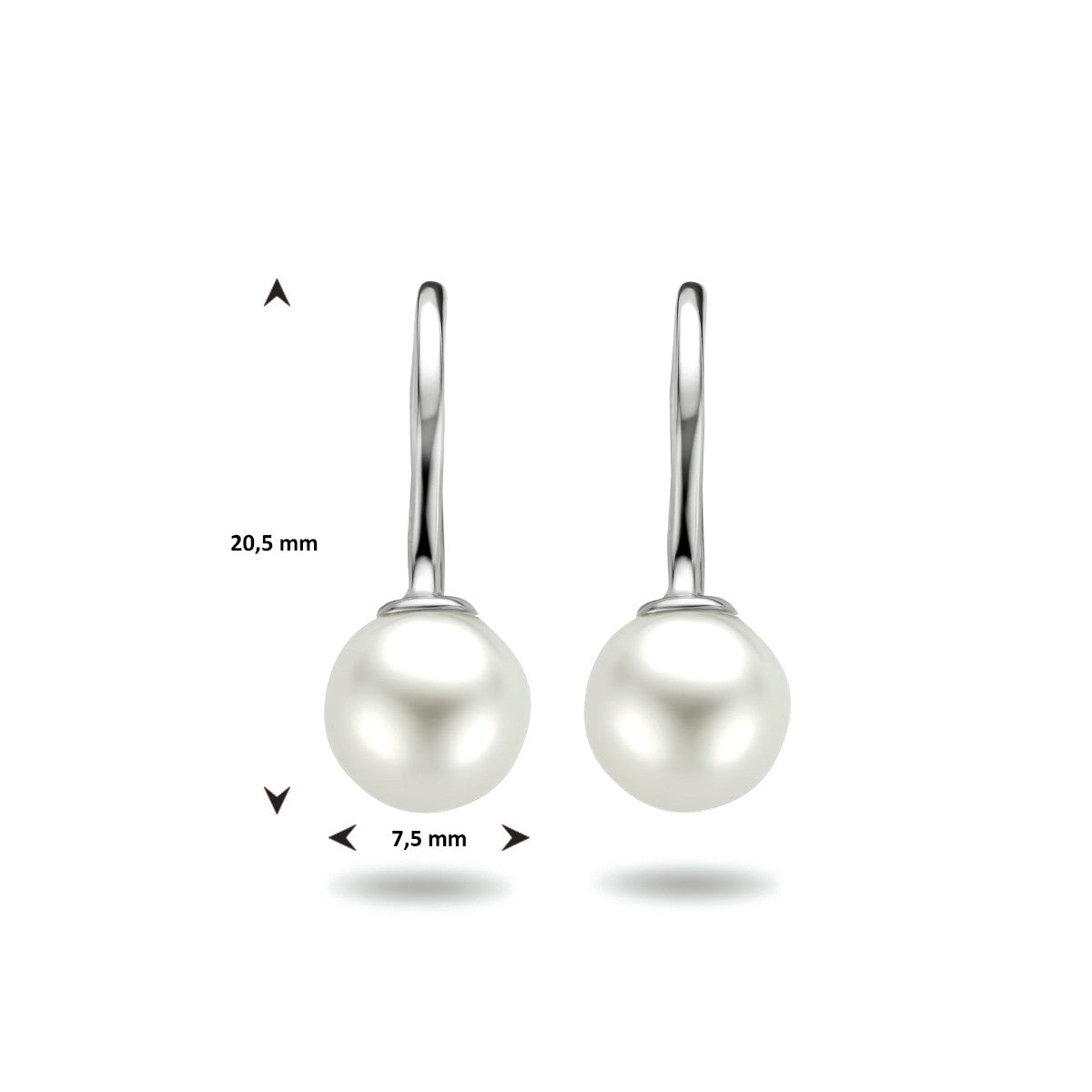 Fantasy Collection Hangende oorbellen franse haak parel zilver - PSN1301783