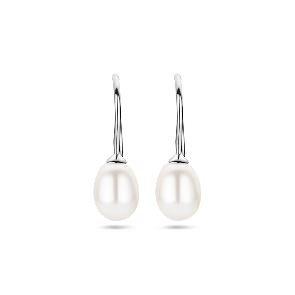 Fantasy Collection Hangende oorbellen parel franse haak 23,5 mm zilver