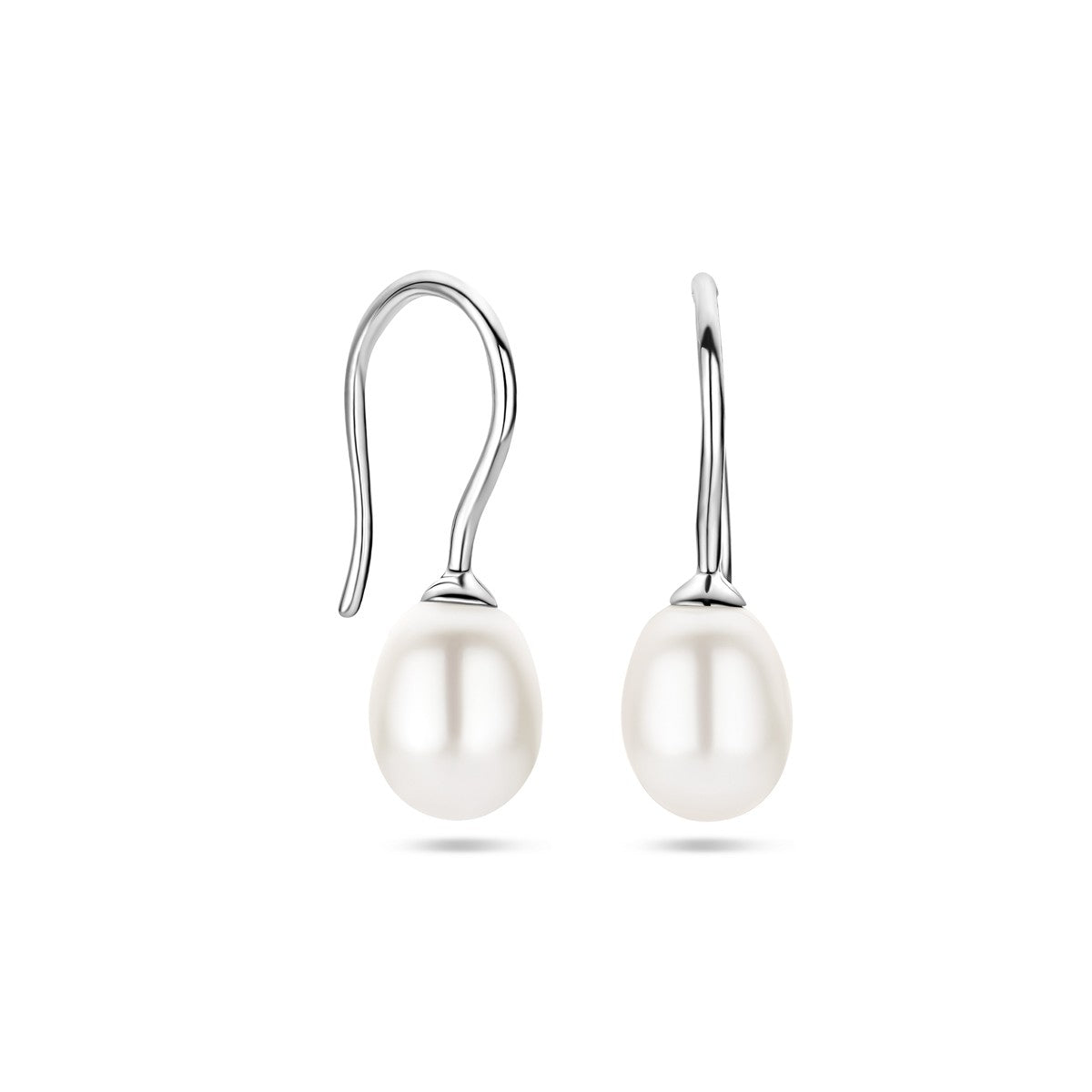 Fantasy Collection Hangende oorbellen parel franse haak 23,5 mm zilver