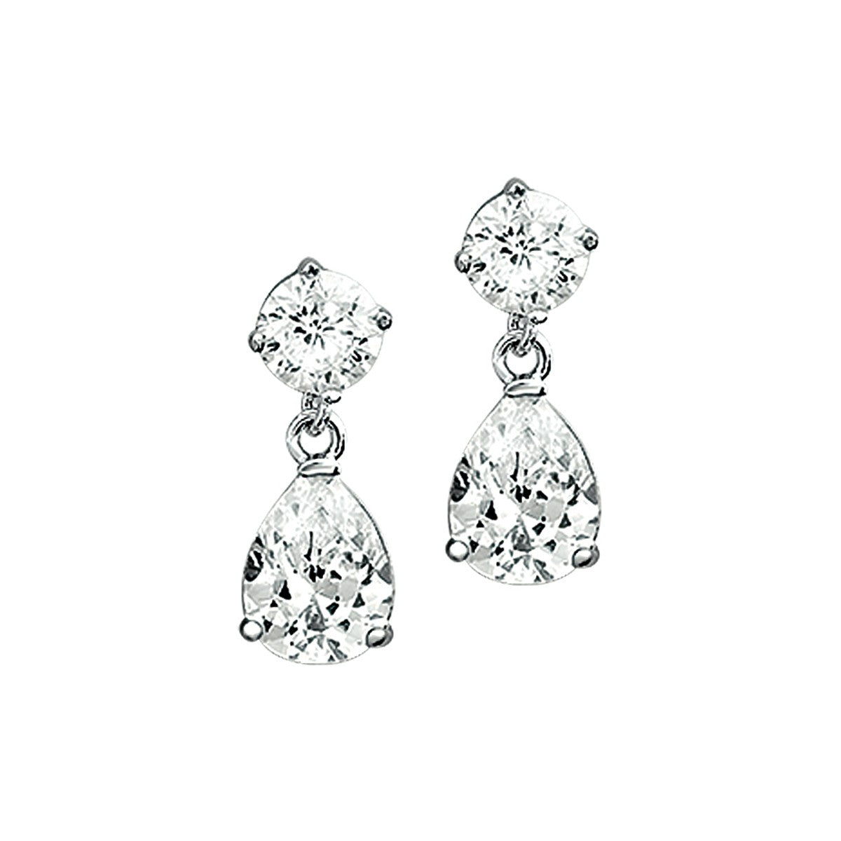 Fantasy Collection Hangende oorbellen zirkonia 18,5 mm zilver