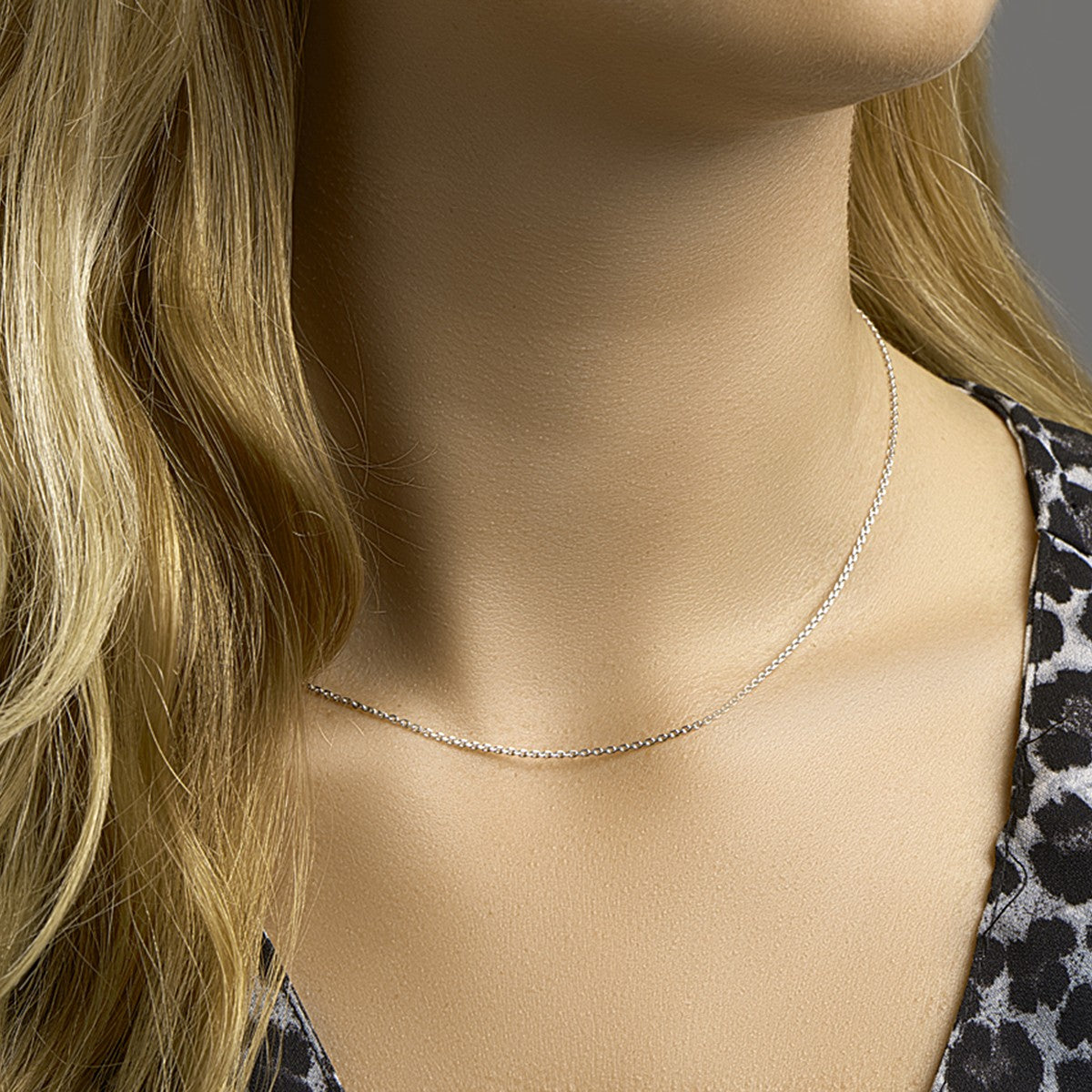 Fantasy Collection Collier anker gediamanteerd 1,3 mm zilver