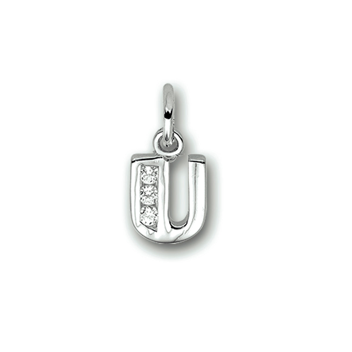Hanger letter U zirkonia 10,5 mm zilver #Letter_U