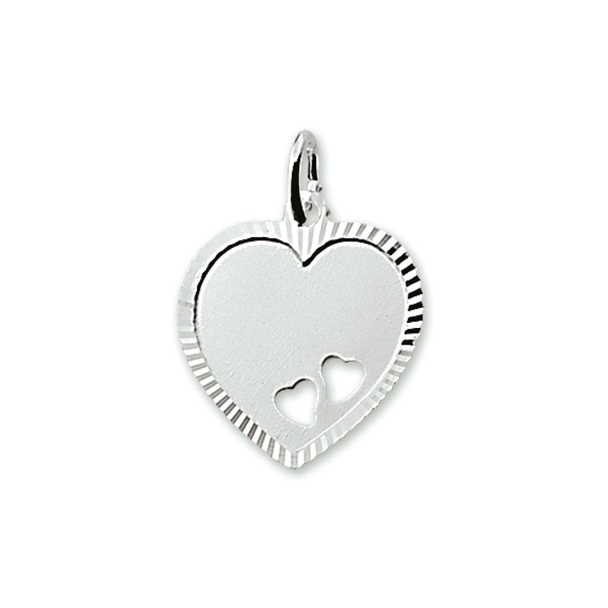 Fantasy Collection Graveerhartje gediamanteerd zilver hanger