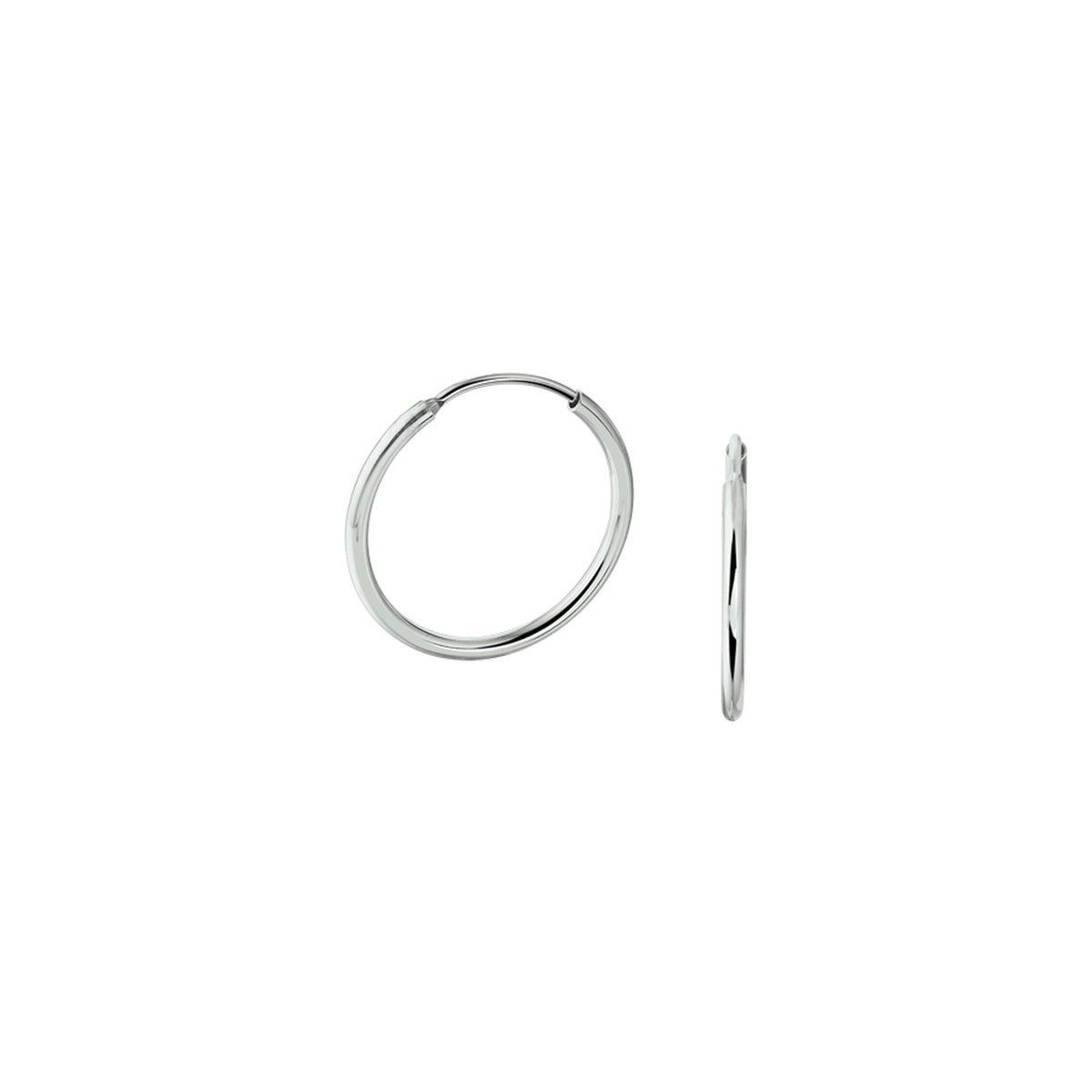 Fantasy Collection Oorbellen 1,5 mm ronde buis zilver