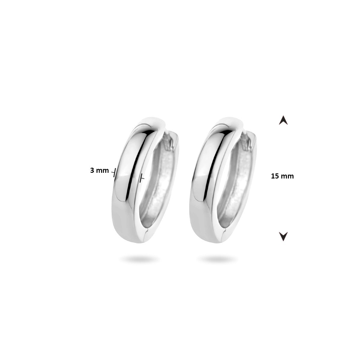 Fantasy Collection Oorbellen 3 mm bol zilver