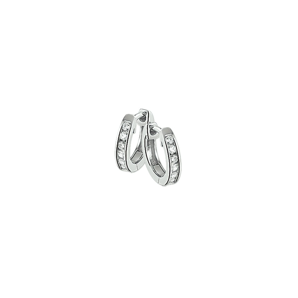 Fantasy Collection Oorbellen zirkonia 12,5 mm zilver