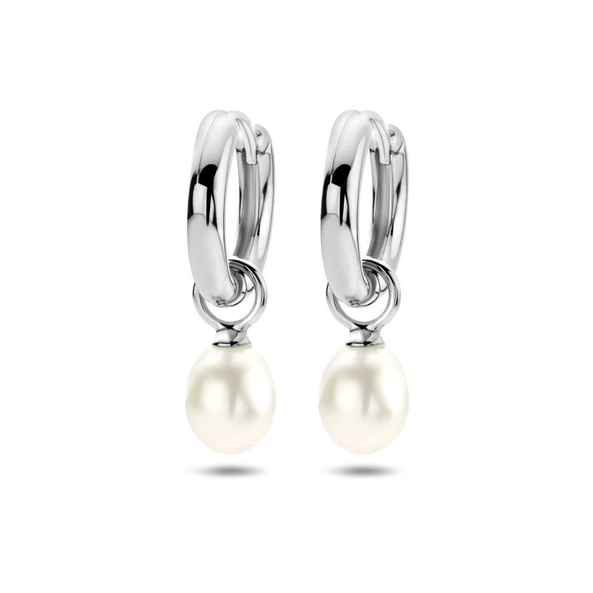 Fantasy Collection Oorbellen parel 24 mm zilver