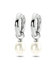 Zilver Gerhodineerd Klapoorringen Parel 1305790 - PansiteNederland.nl