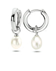 Zilver Gerhodineerd Klapoorringen Parel 1305790 - PansiteNederland.nl