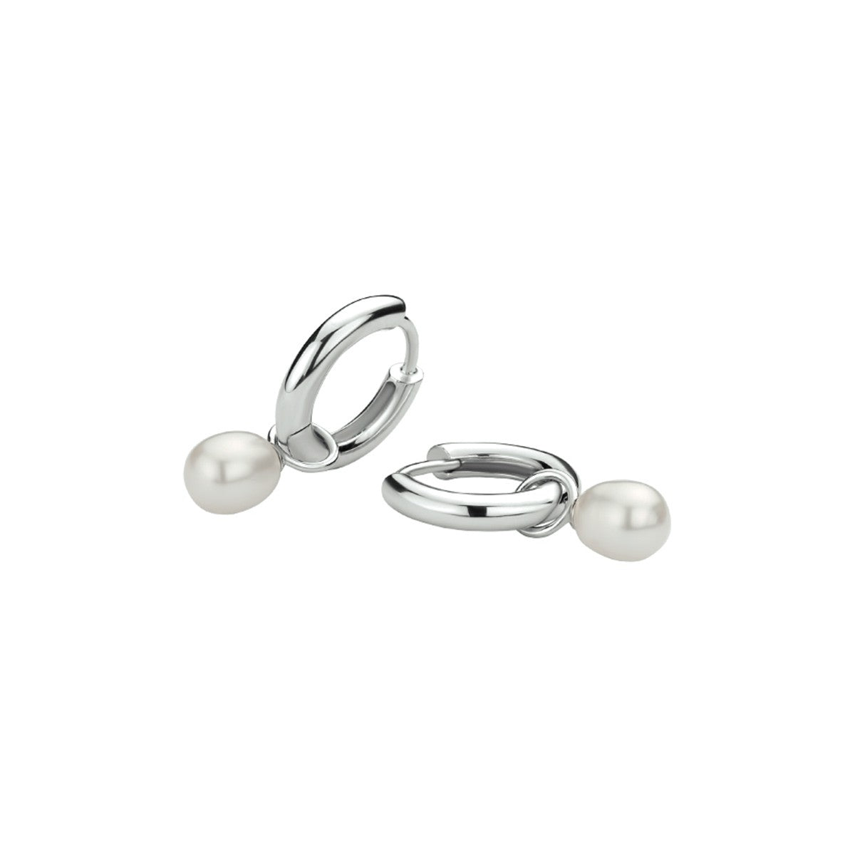 Fantasy Collection Oorbellen parel 24 mm zilver