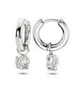 Zilver Gerhodineerd Klapoorringen Zirkonia 1305791 - PansiteNederland.nl