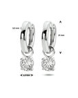 Zilver Gerhodineerd Klapoorringen Zirkonia 1305791 - PansiteNederland.nl