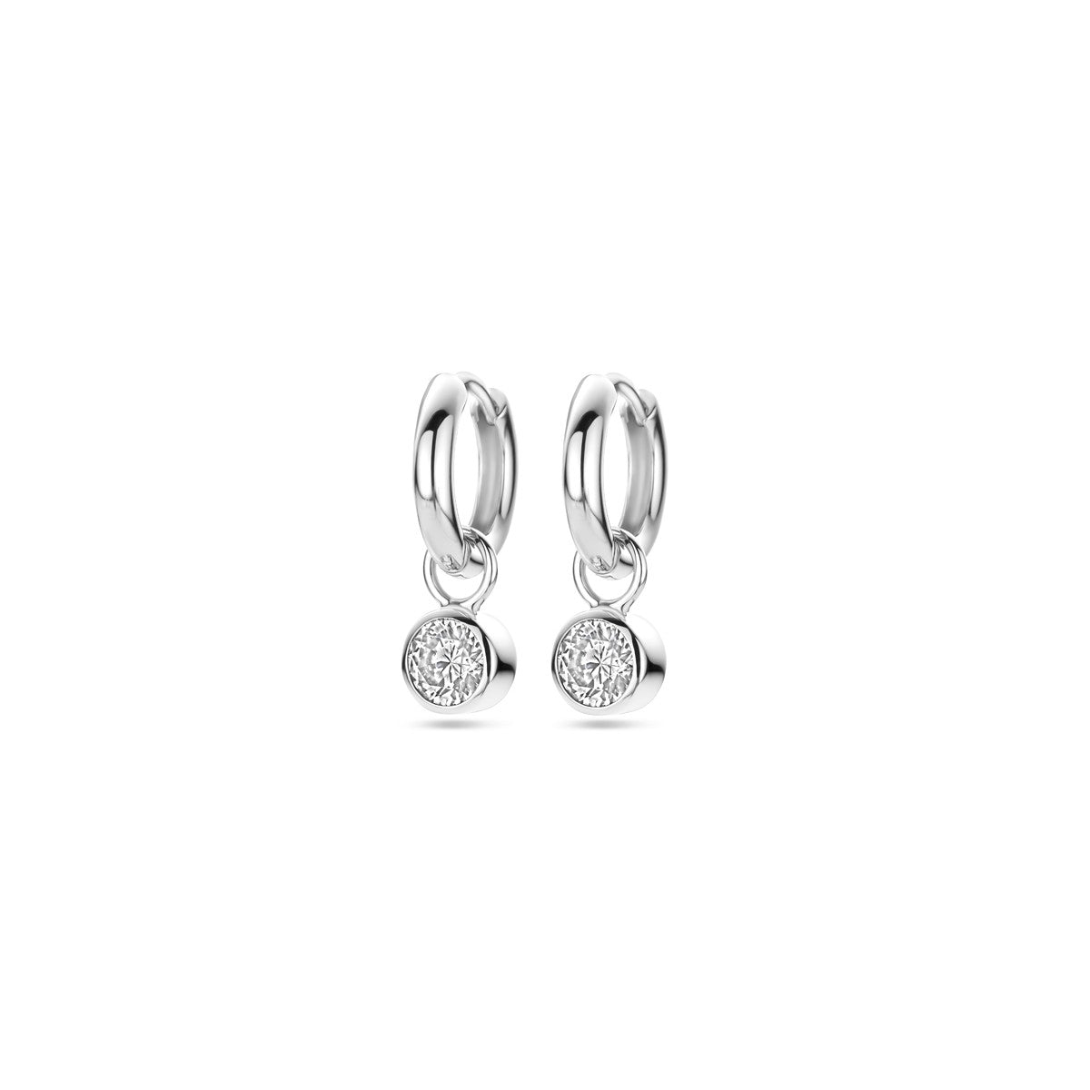Fantasy Collection Oorbellen zirkonia 25 mm zilver