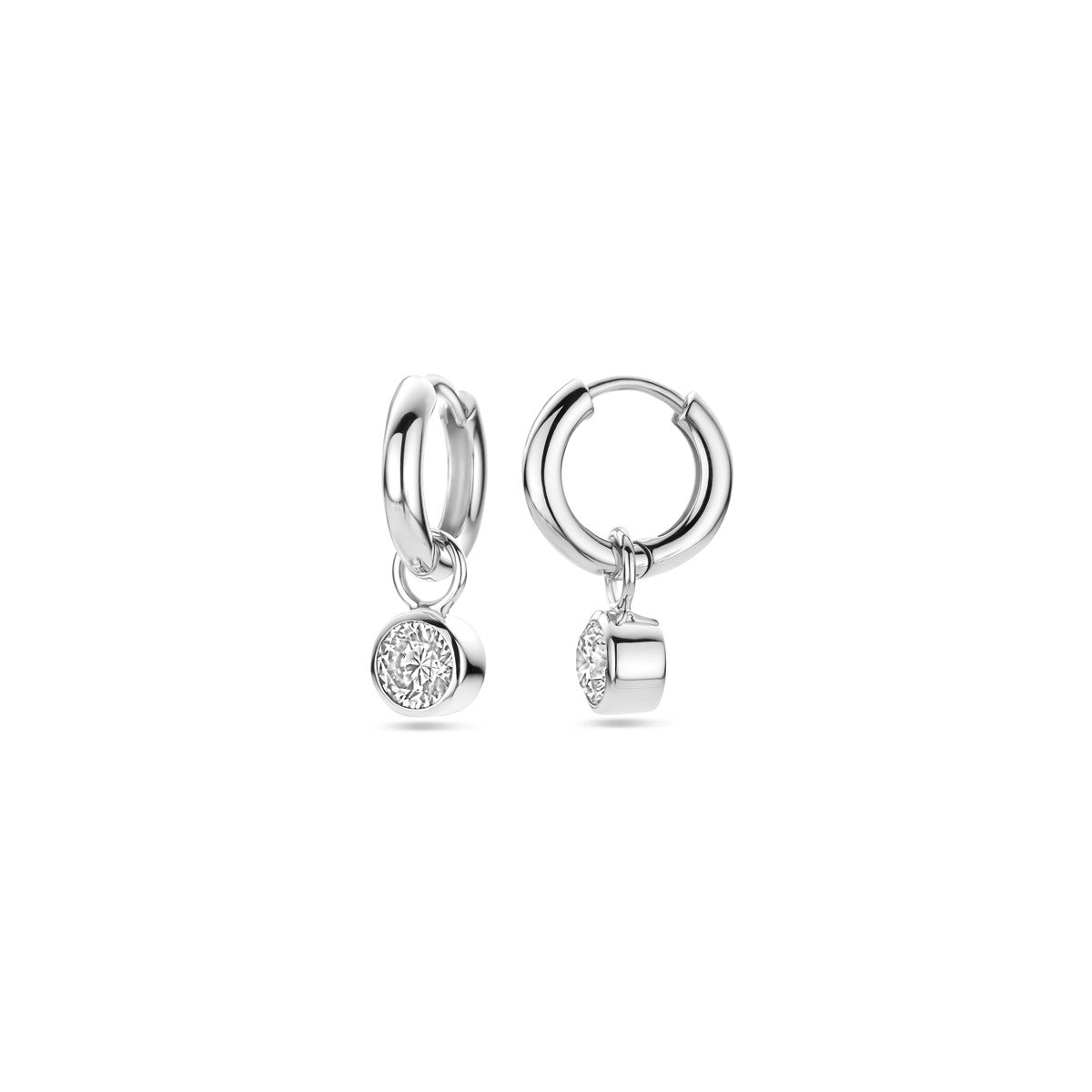 Fantasy Collection Oorbellen zirkonia 25 mm zilver