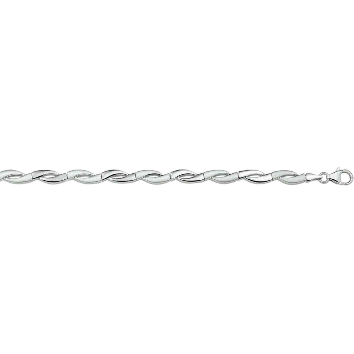 Fantasy Collection Armband poli/mat 6 mm 19 cm zilver