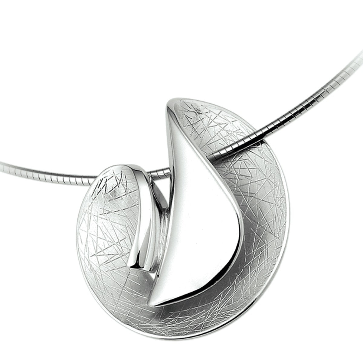 Fantasy Collection Collier gescratcht 42 + 3 cm zilver