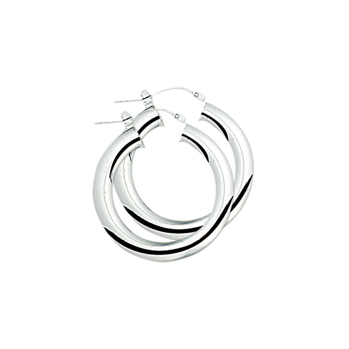 Fantasy Collection Oorbellen 5,0 mm ronde buis zilver