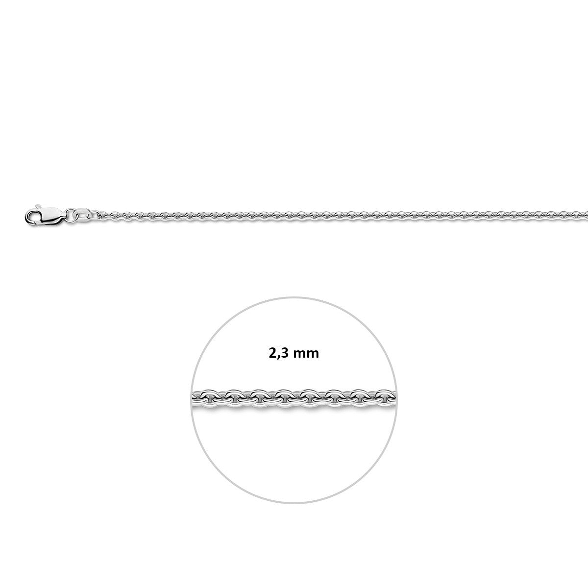 Collier anker rond 2,3 mm zilver