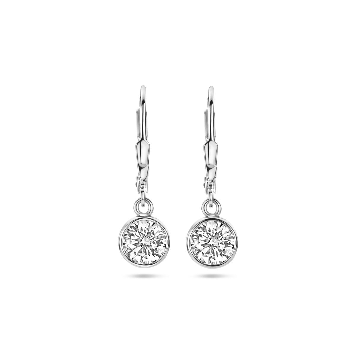 Fantasy Collection Hangende oorbellen zirkonia brisure haak zilver