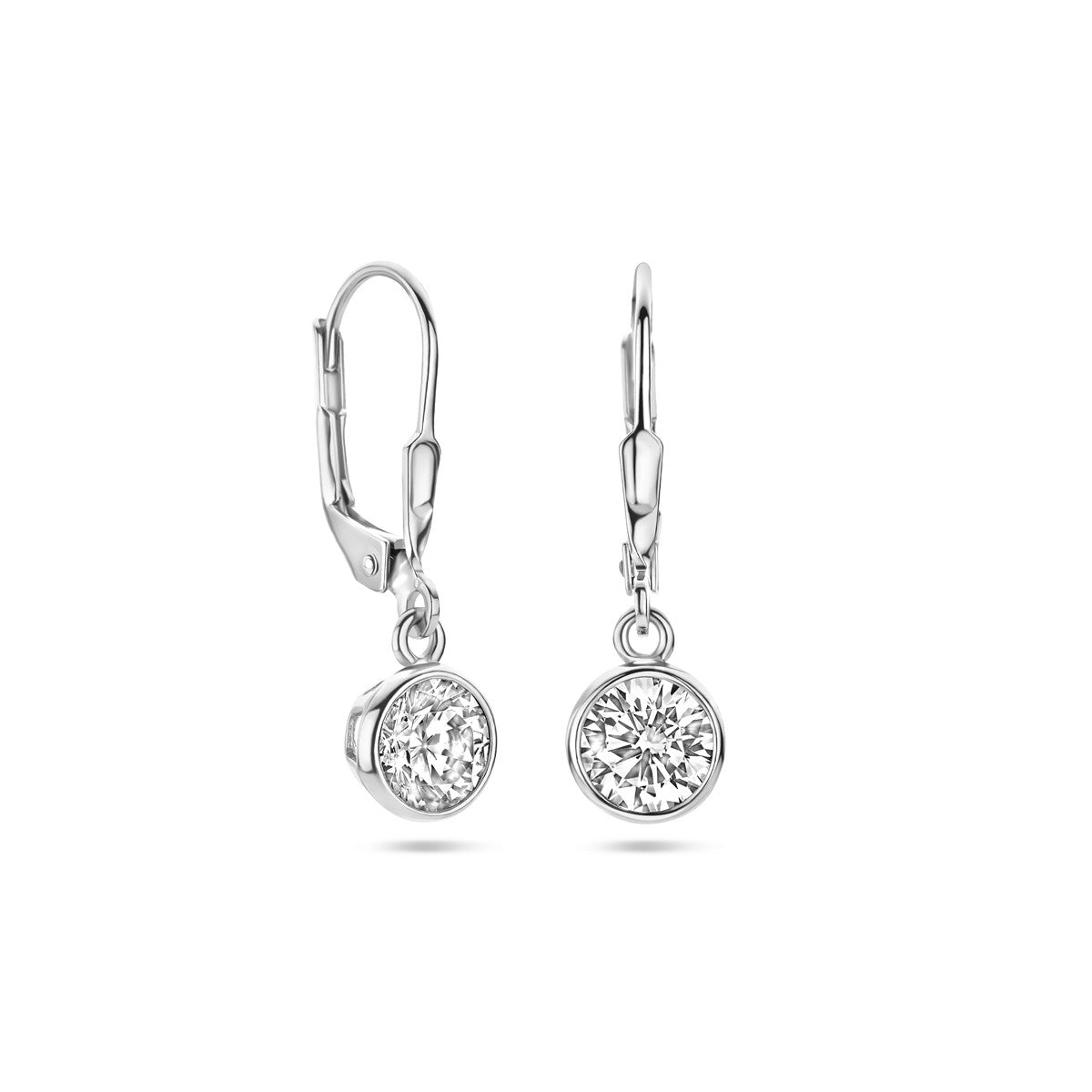 Fantasy Collection Hangende oorbellen zirkonia brisure haak zilver