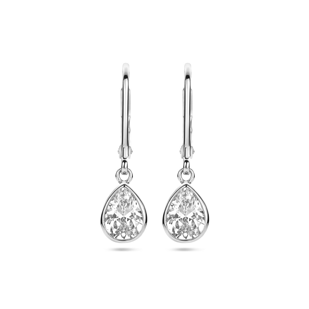 Fantasy Collection Hangende oorbellen zirkonia brisure haak zilver