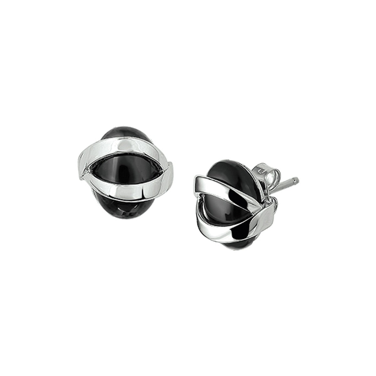 Fantasy Collection Oorbellen onyx zilver