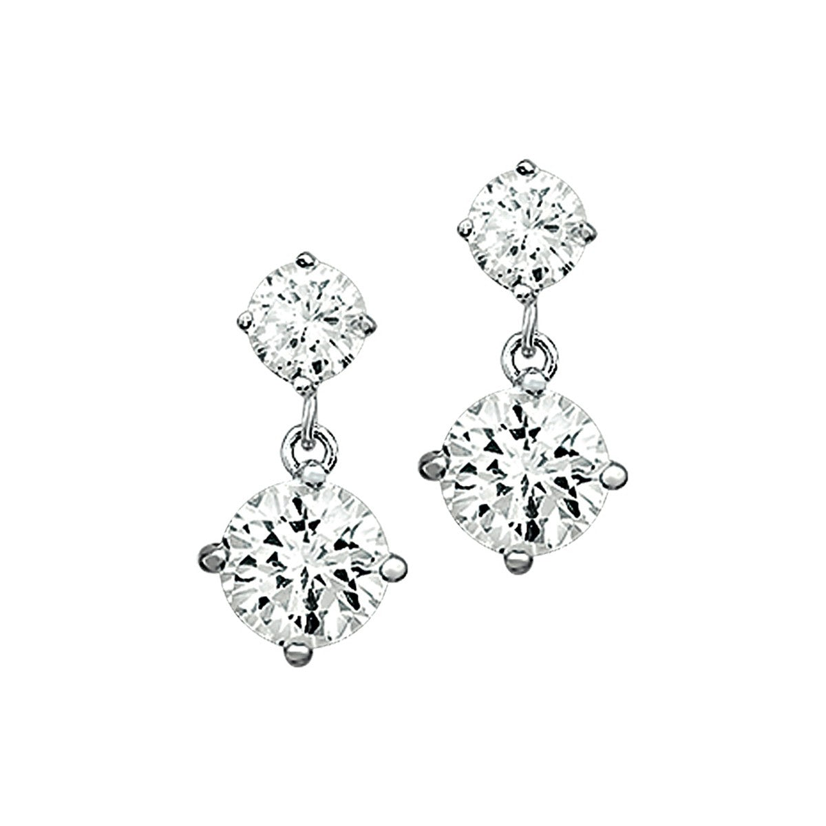 Fantasy Collection Hangende oorbellen zirkonia 17 mm zilver