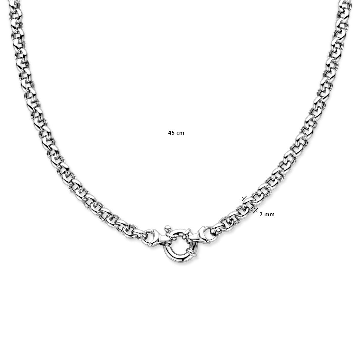 Fantasy Collection Collier jasseron 7,0 mm met groot veerslot zilver