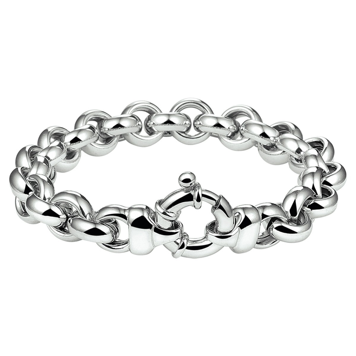 Fantasy Collection Armband jasseron 10 mm met groot veerslot zilver